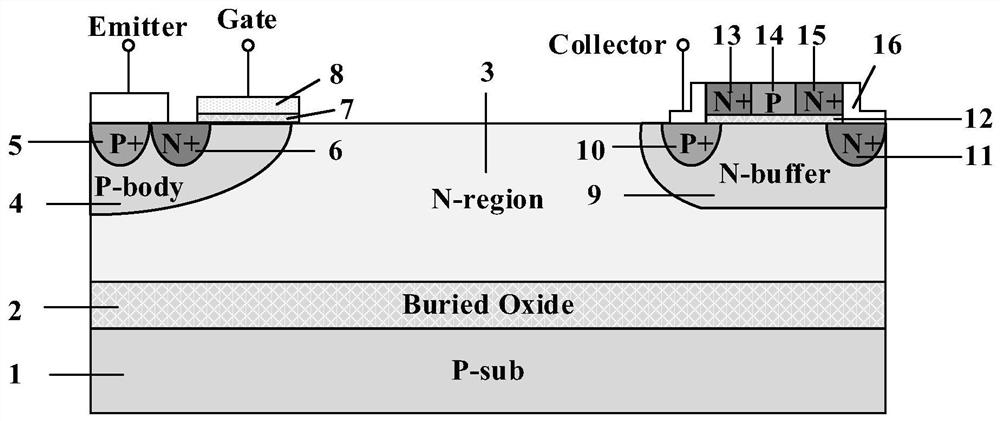 LIGBT device with integrated NMOS transistor