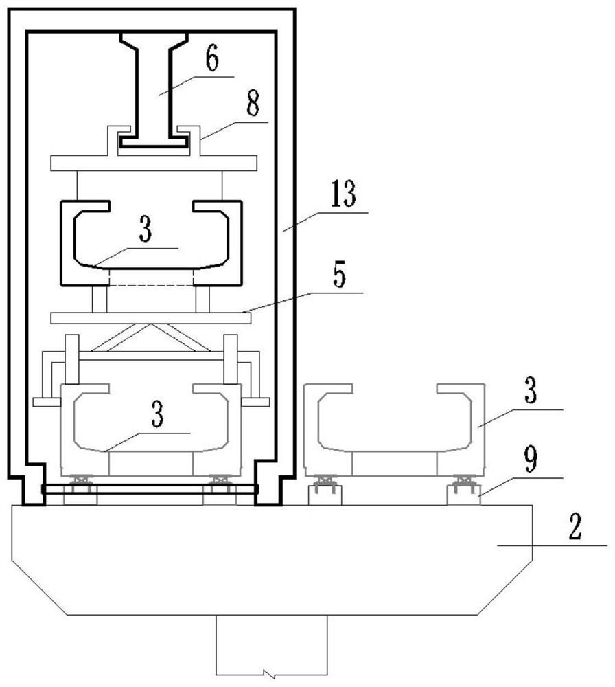 Built-in maglev elevated line bridge erecting machine frame girder construction method