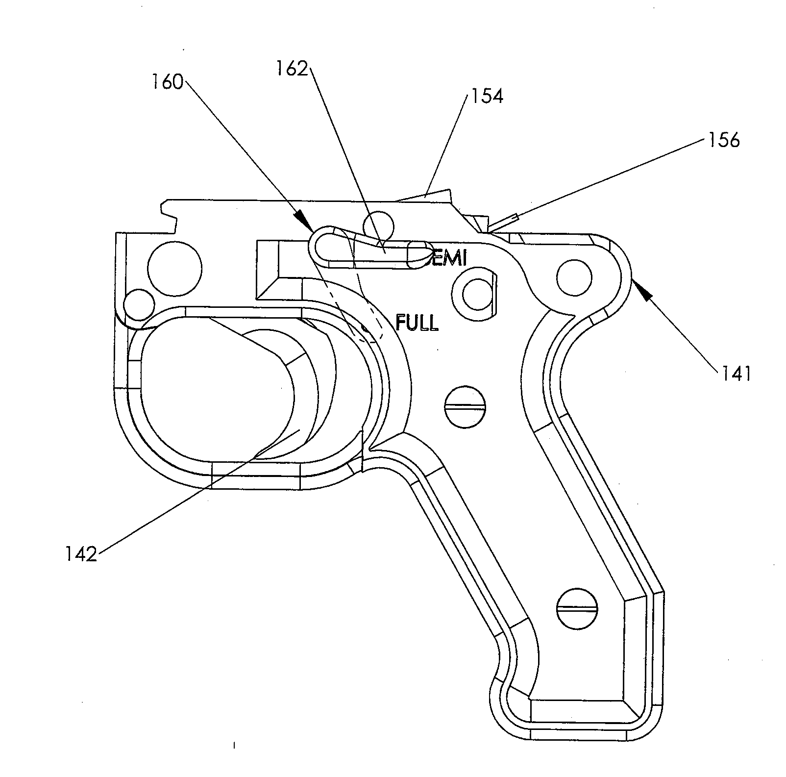 M240 rifle with select fire mechanism for selective fully-automatic and semi-automatic operation