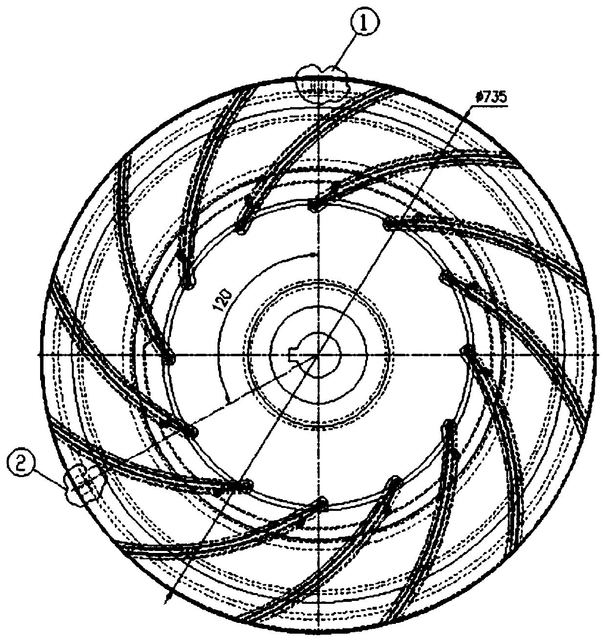 Dynamic balance method of impeller