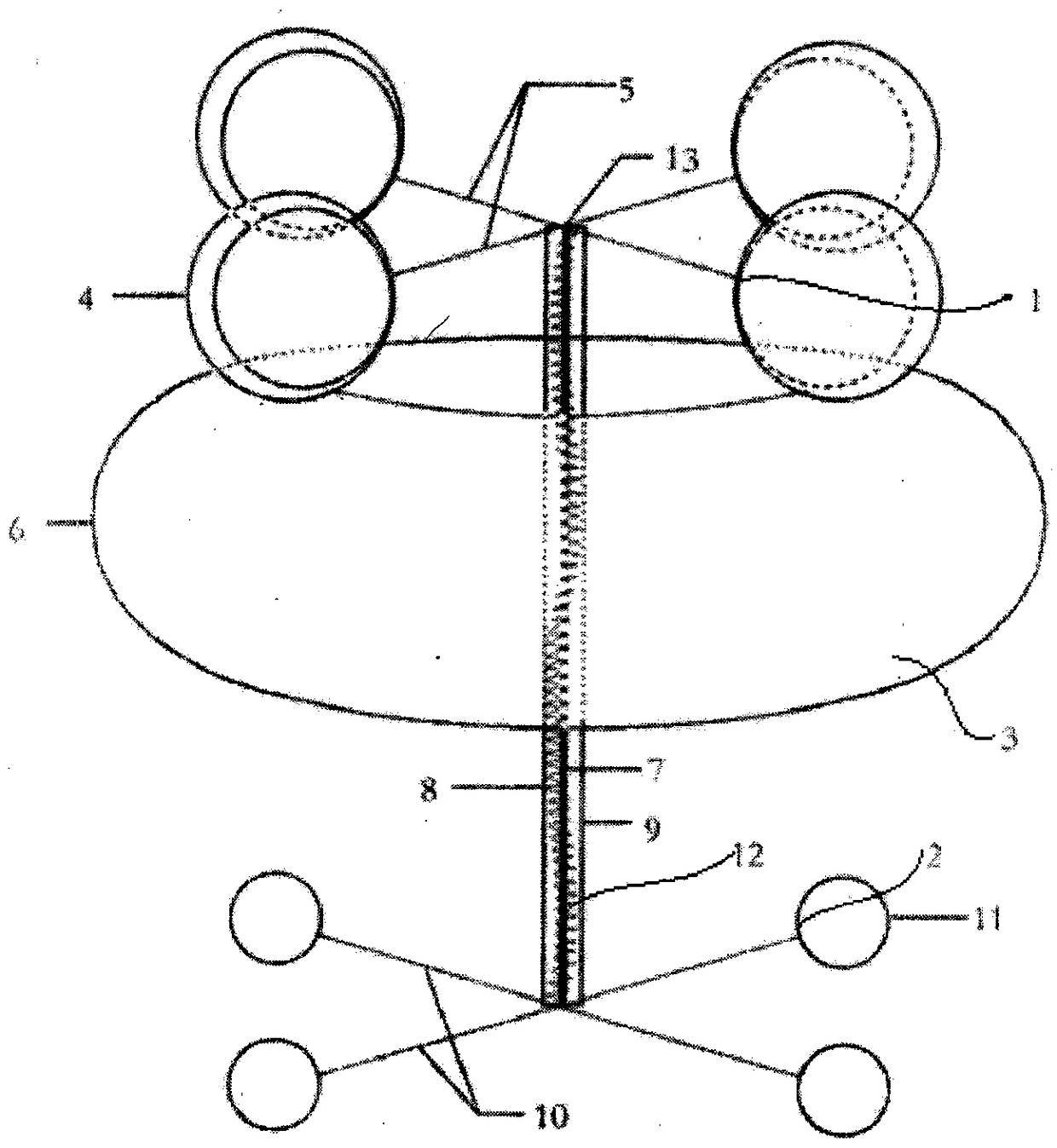 Water body wind energy reoxygenation device and method thereof