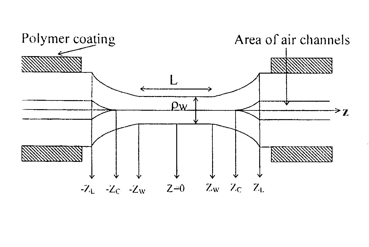 Holey fiber taper with selective transmission for fiber optic sensors and method for manufacturing the same