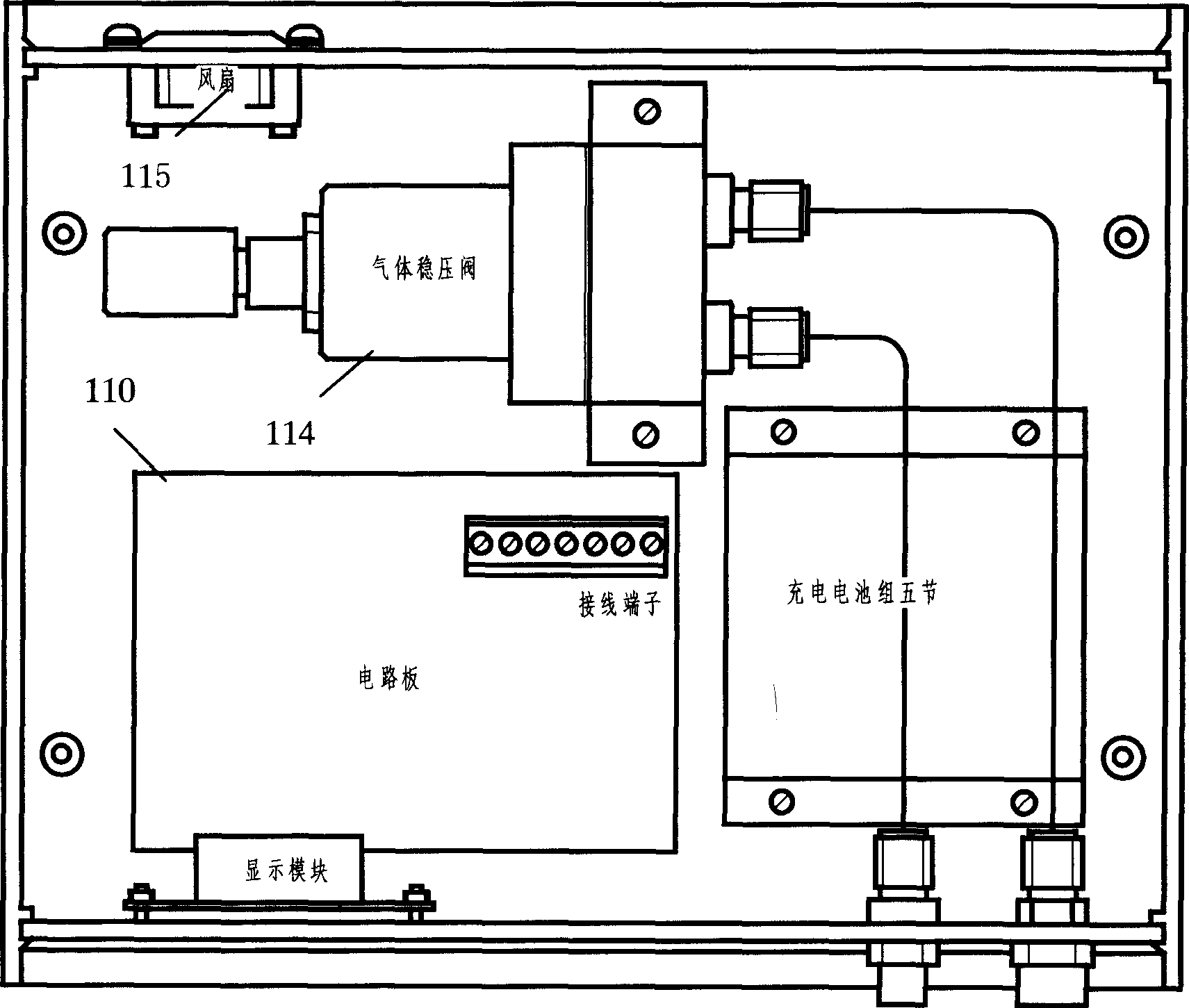 Apparatus for calibrating gas detector in site, and method of gas distribution