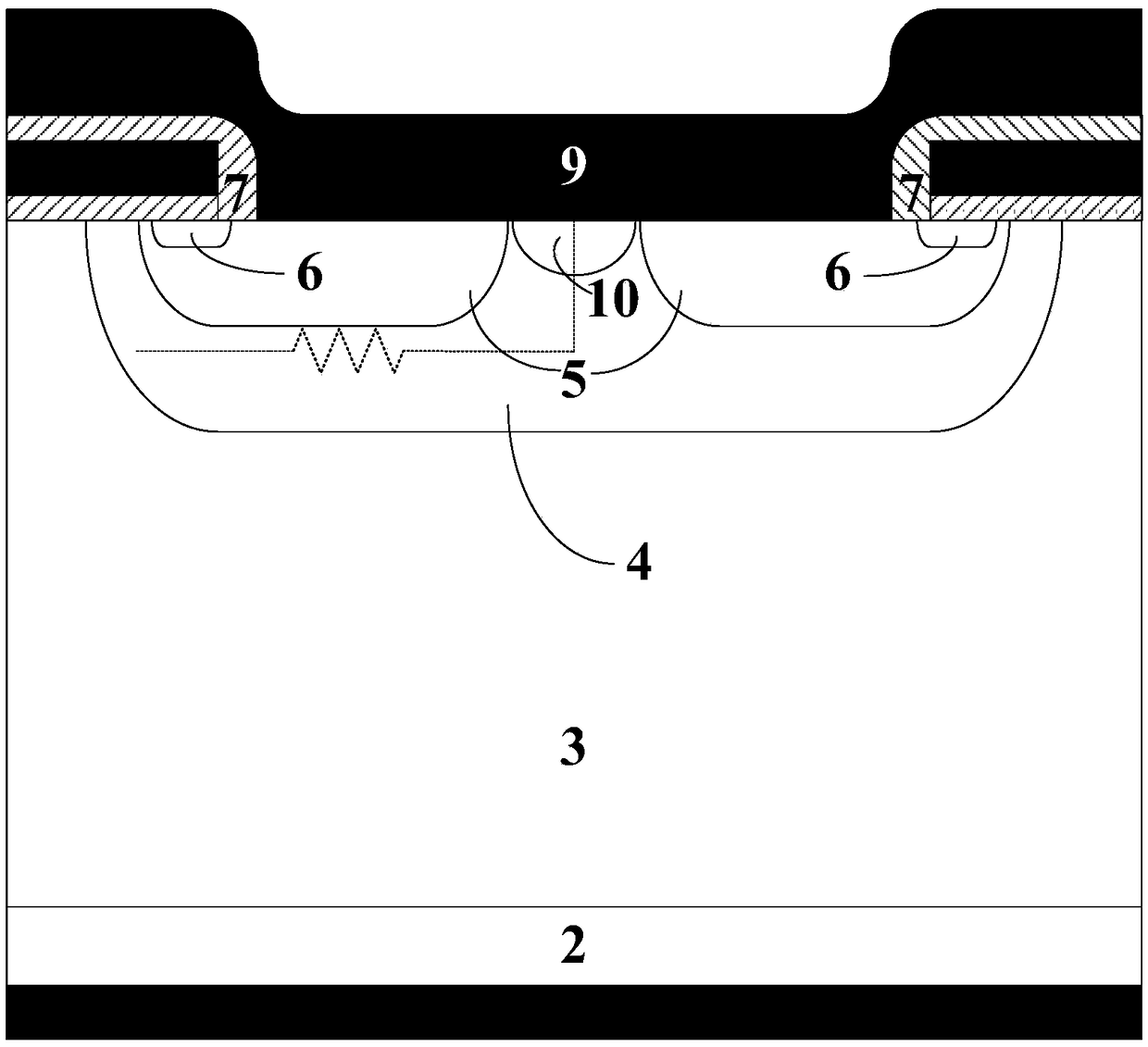 MOS (Metal Oxide Semiconductor) gated thyristor integrating Schottky diode and preparation method thereof