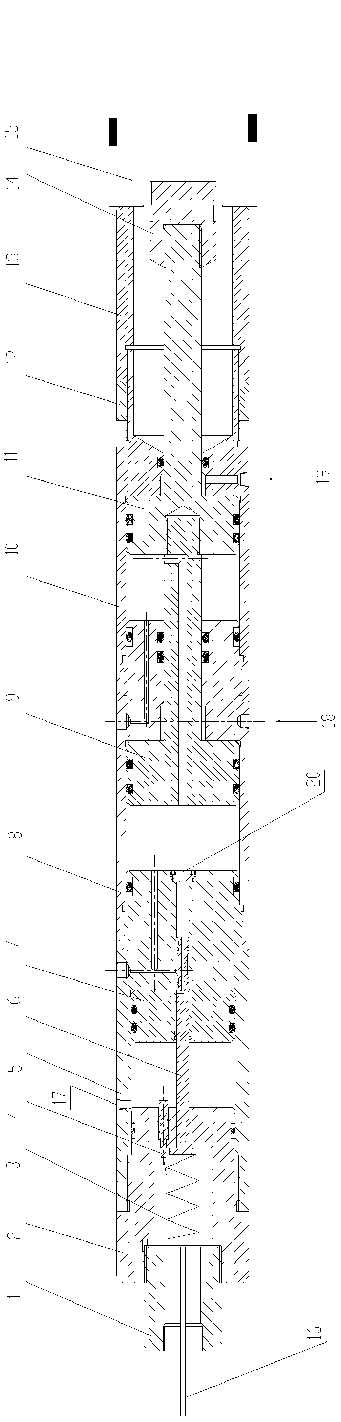 Method for running bridge plug sitting tool by means of differential pressure and bridge plug sitting tool utilized by same