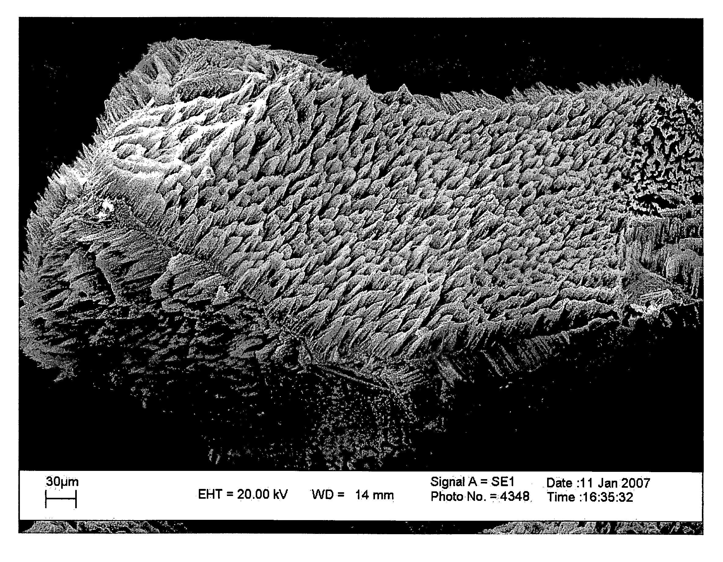 A method of fabricating structured particles composed of silicon or a silicon-based material and their use in lithium rechargeable batteries