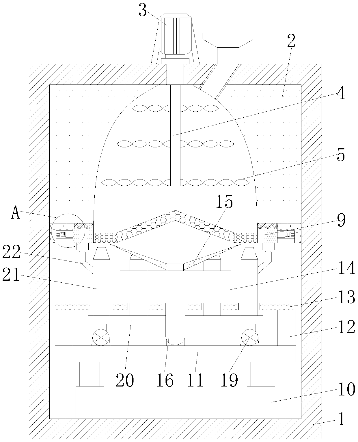 Convenient-to-use efficient crushing device for glass fiber powder production