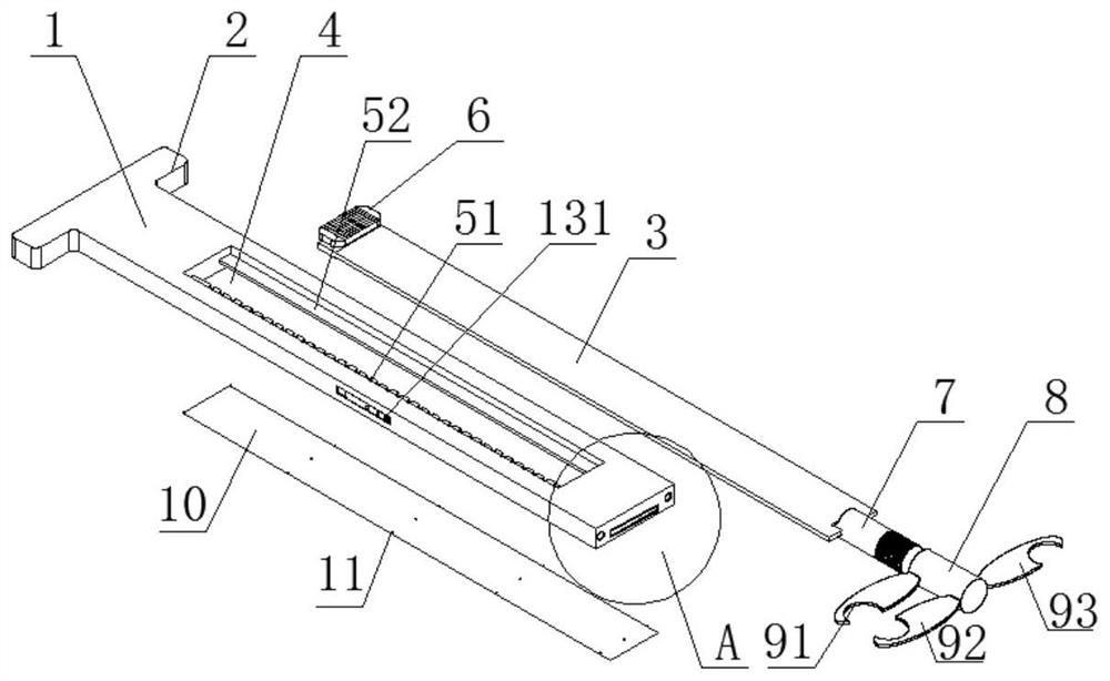 An easy-to-operate foreign matter cleaning device for distribution network lines