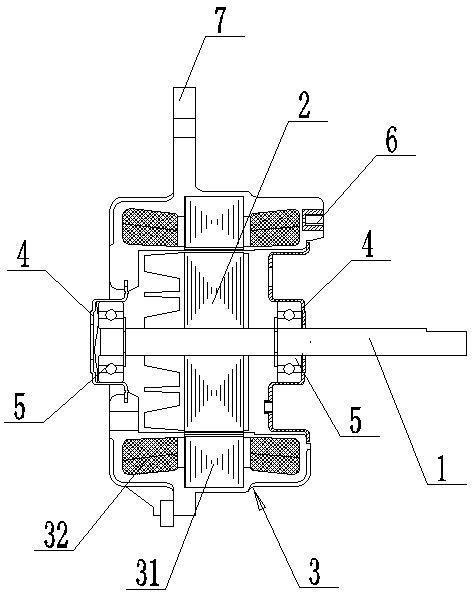 Plastic package motor for washing machine