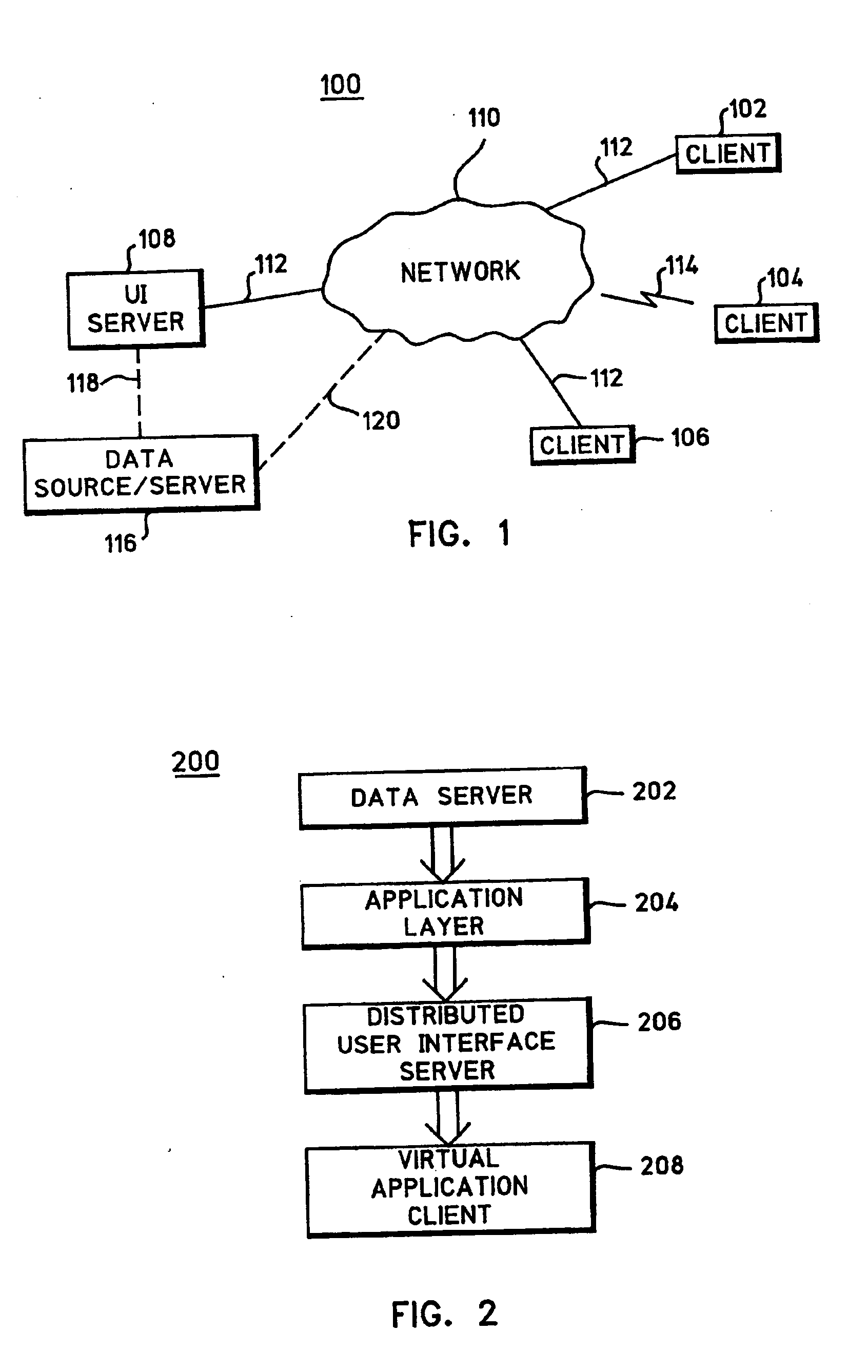 Platform-independent distributed user interface server architecture