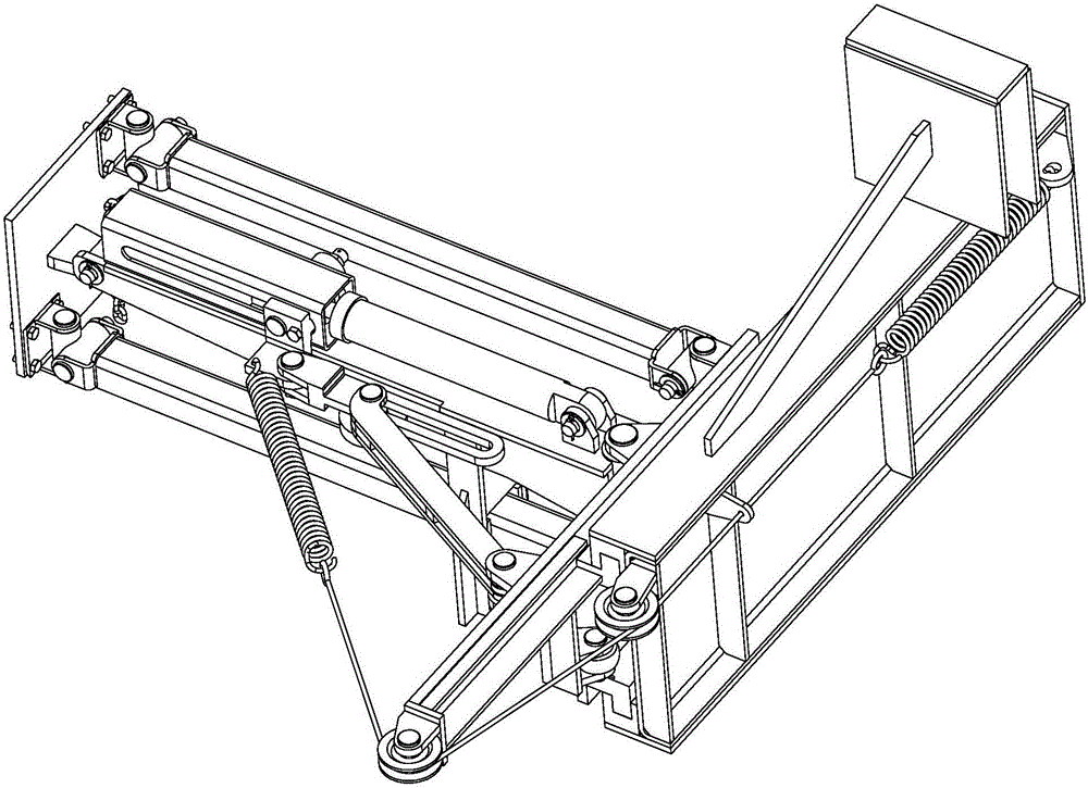 Working device lifting and swinging connecting frame device used on roadside stone cleaning machine