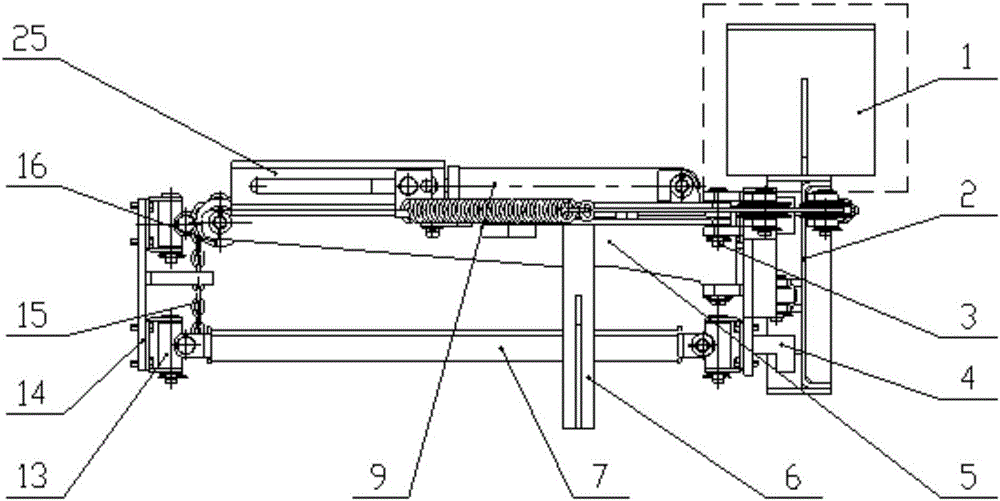 Working device lifting and swinging connecting frame device used on roadside stone cleaning machine