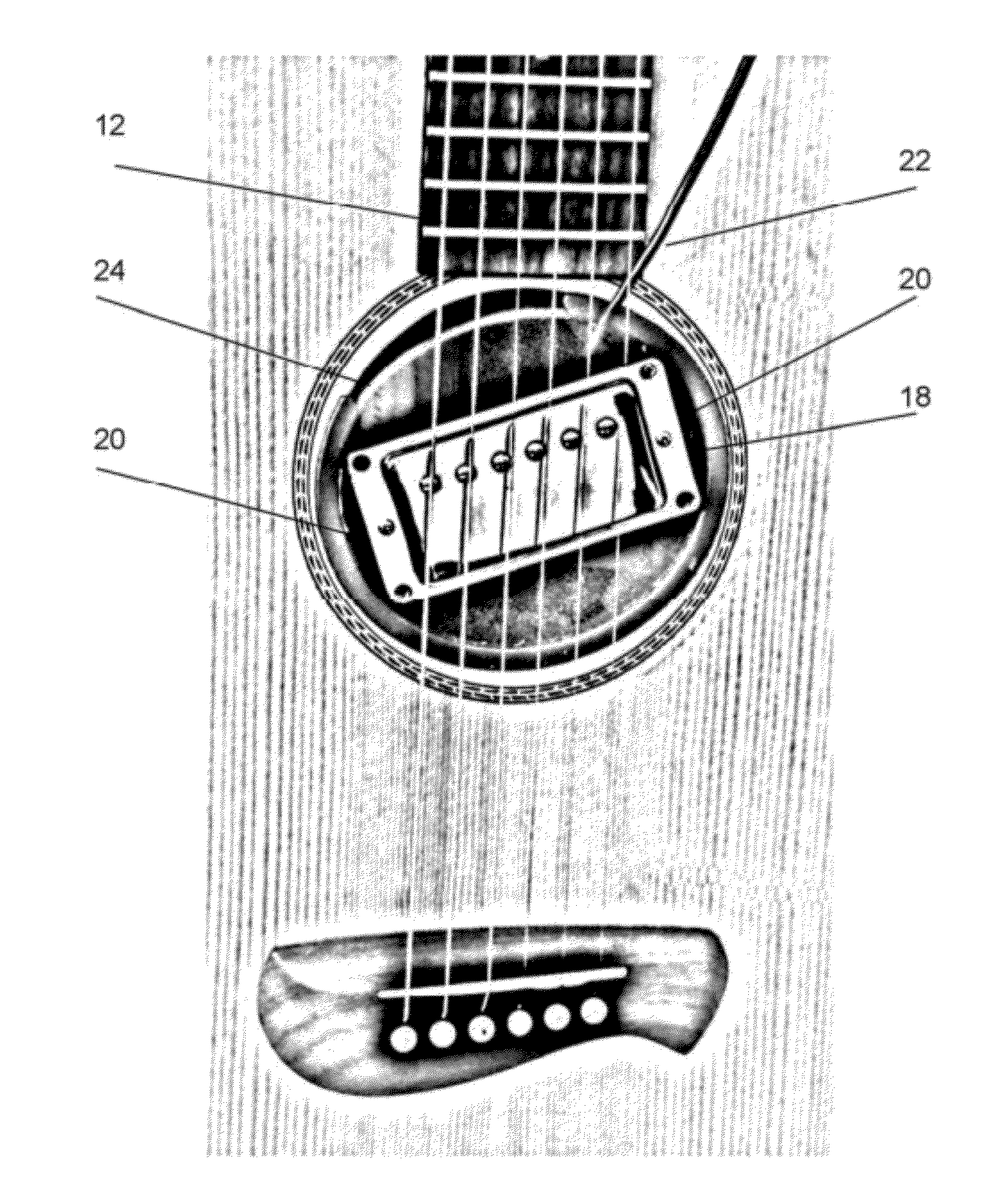 Interface Adapter for Installation of a Standard Magnetic Pickup into an Acoustic Guitar Sound Hole