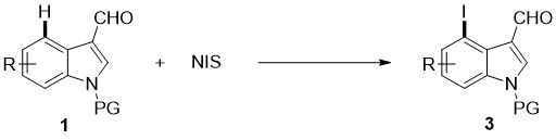 4-position iodoindole compound and preparation method thereof