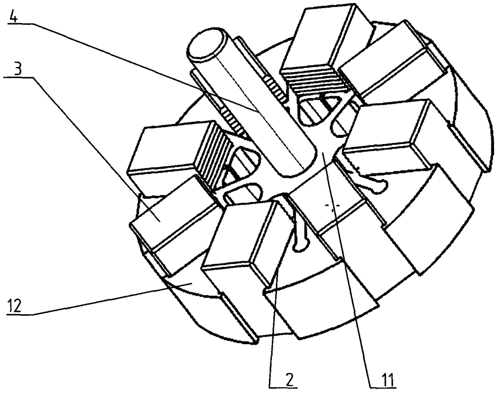 Rotor iron core for brushless electric machine