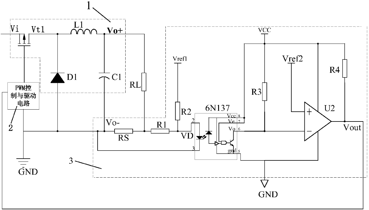 An overcurrent or short circuit fault signal isolation detection circuit and its design method