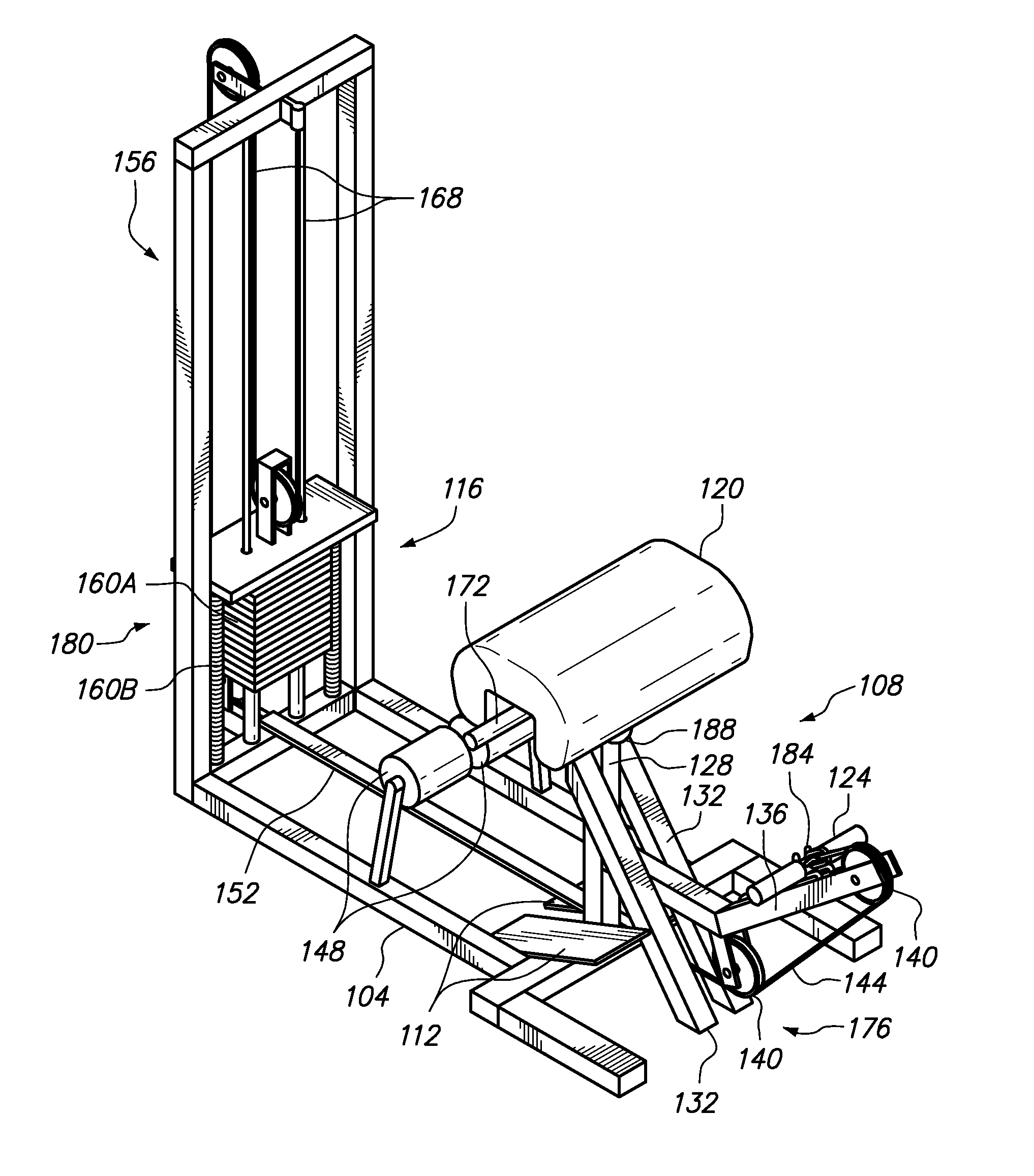 Lower back machine and method of training therefor