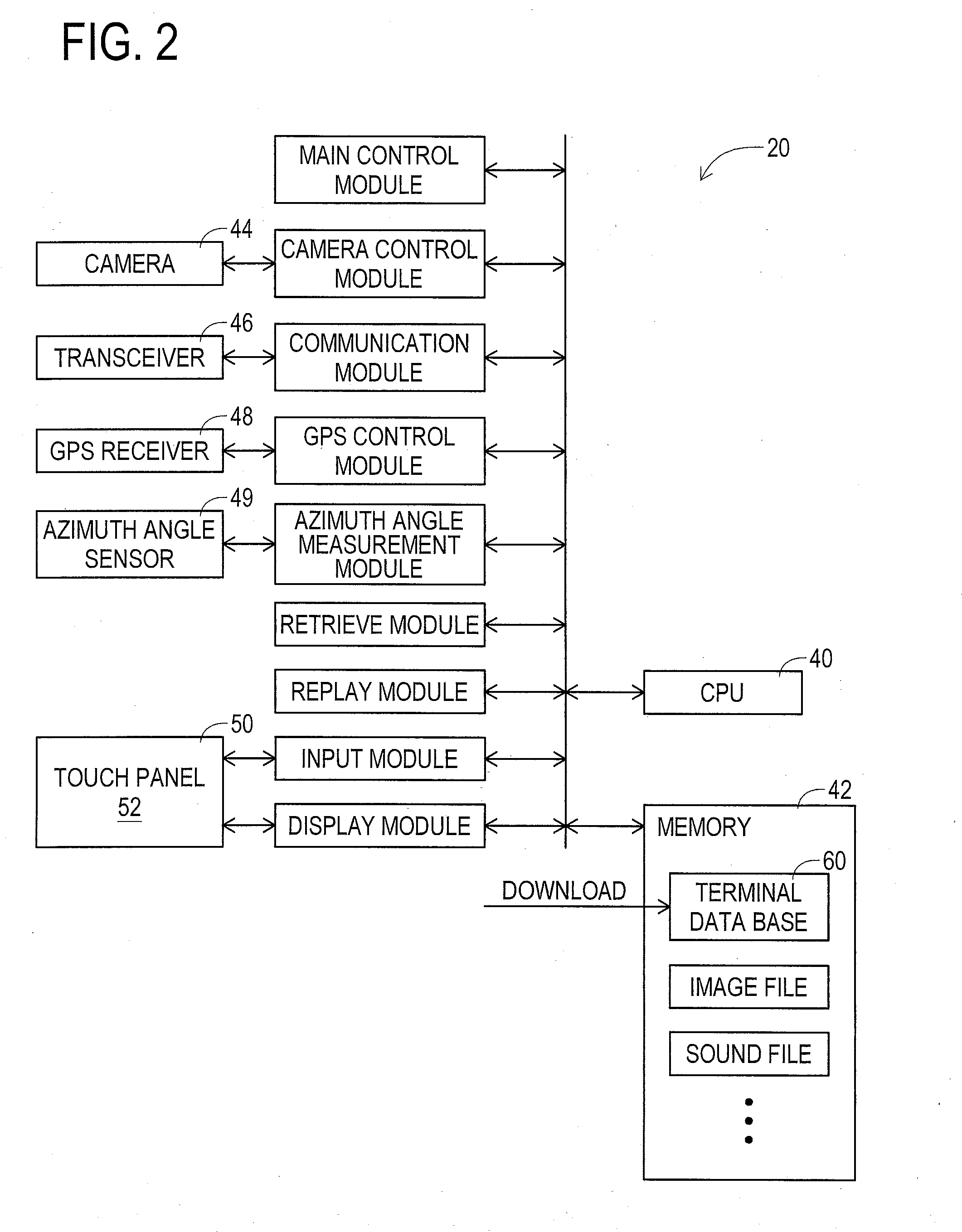 User portable terminal for retrieving target geographical information using a user's current location and current azimuth angle and providing such to user