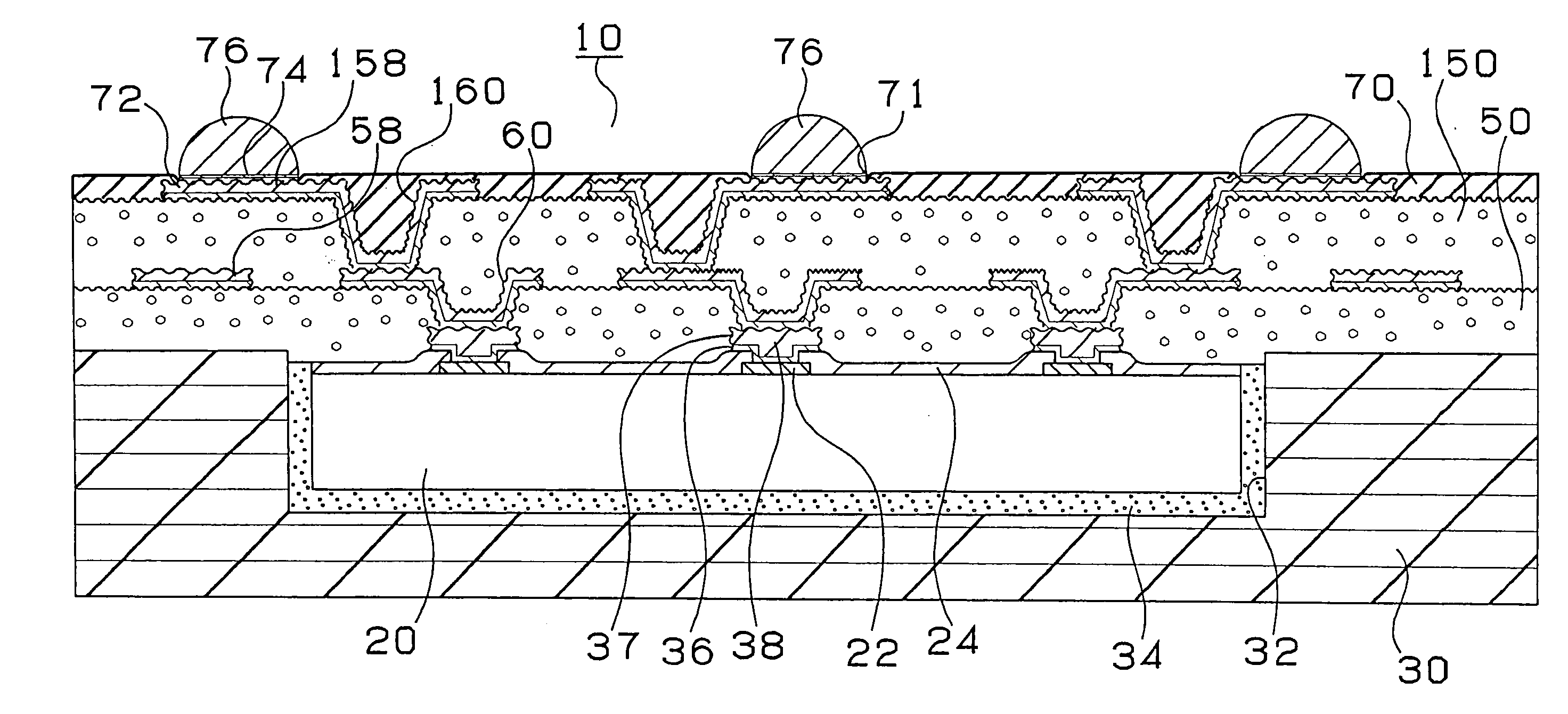 Semiconductor element, method of manufacturing semiconductor element, multi-layer printed circuit board, and method of manufacturing multi-layer printed circuit board