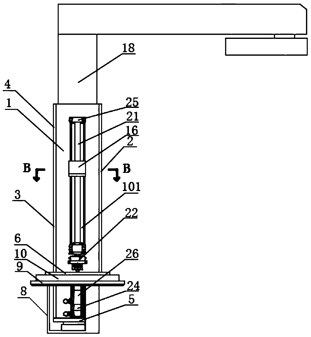 Manipulator lifting and rotating connecting structure