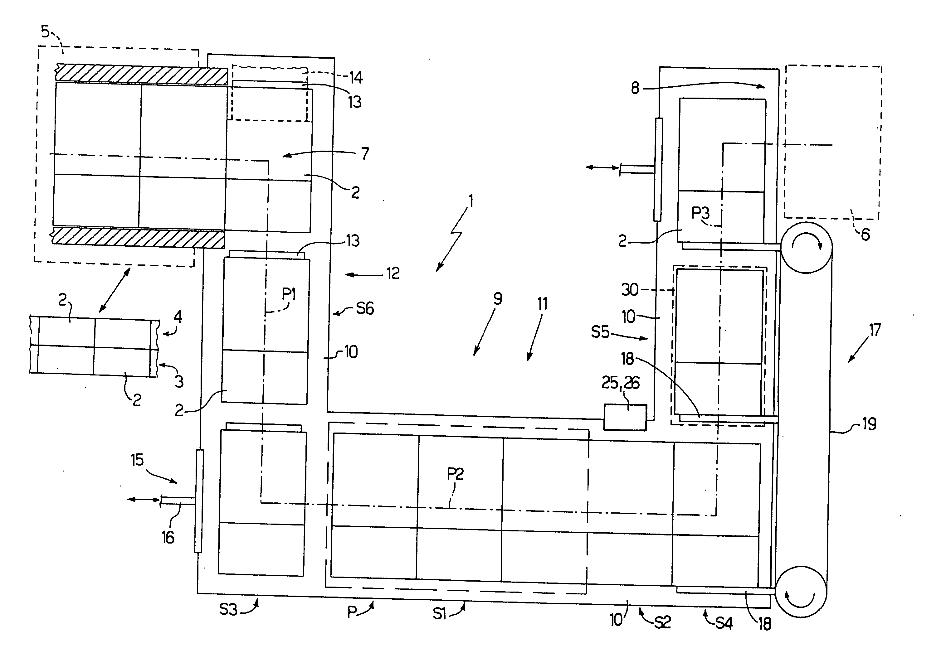 Unit and method of feeding containers arranged in a number of superimposed rows