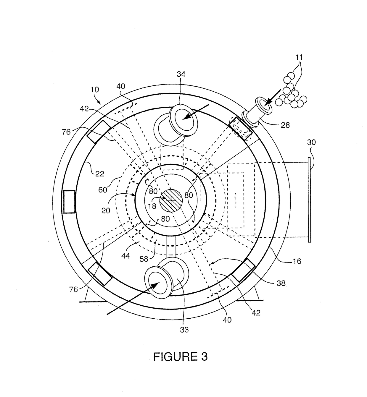 Vertical ball mill with internal materials flow conduit