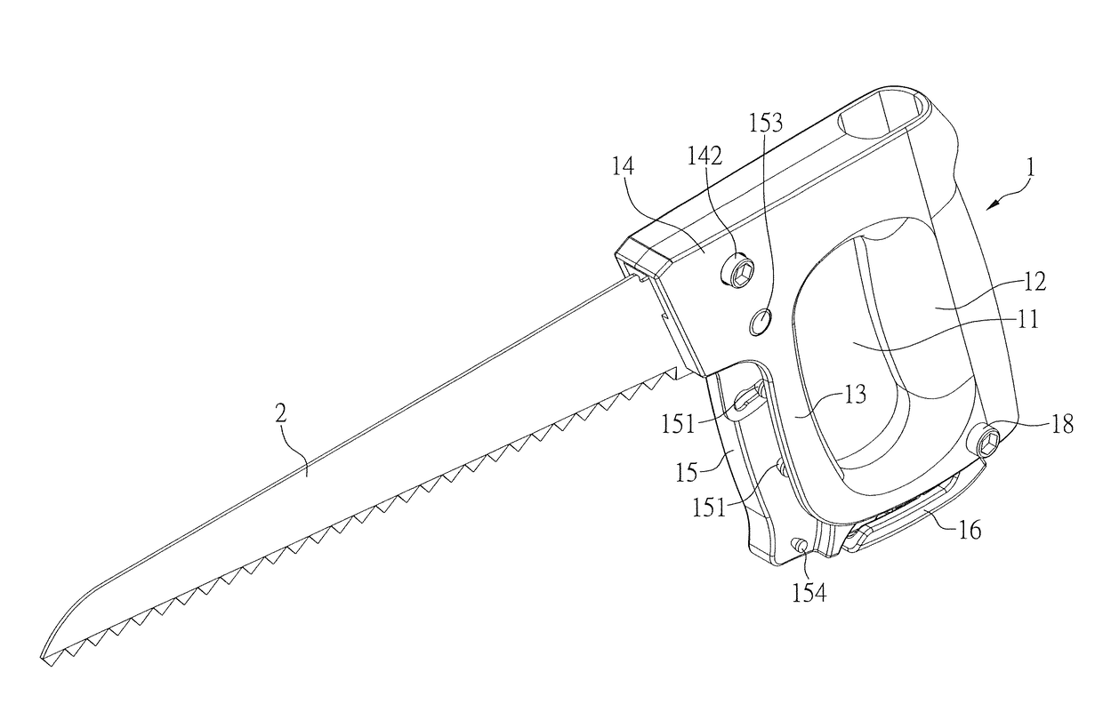 Assembly of saw handle and saw member