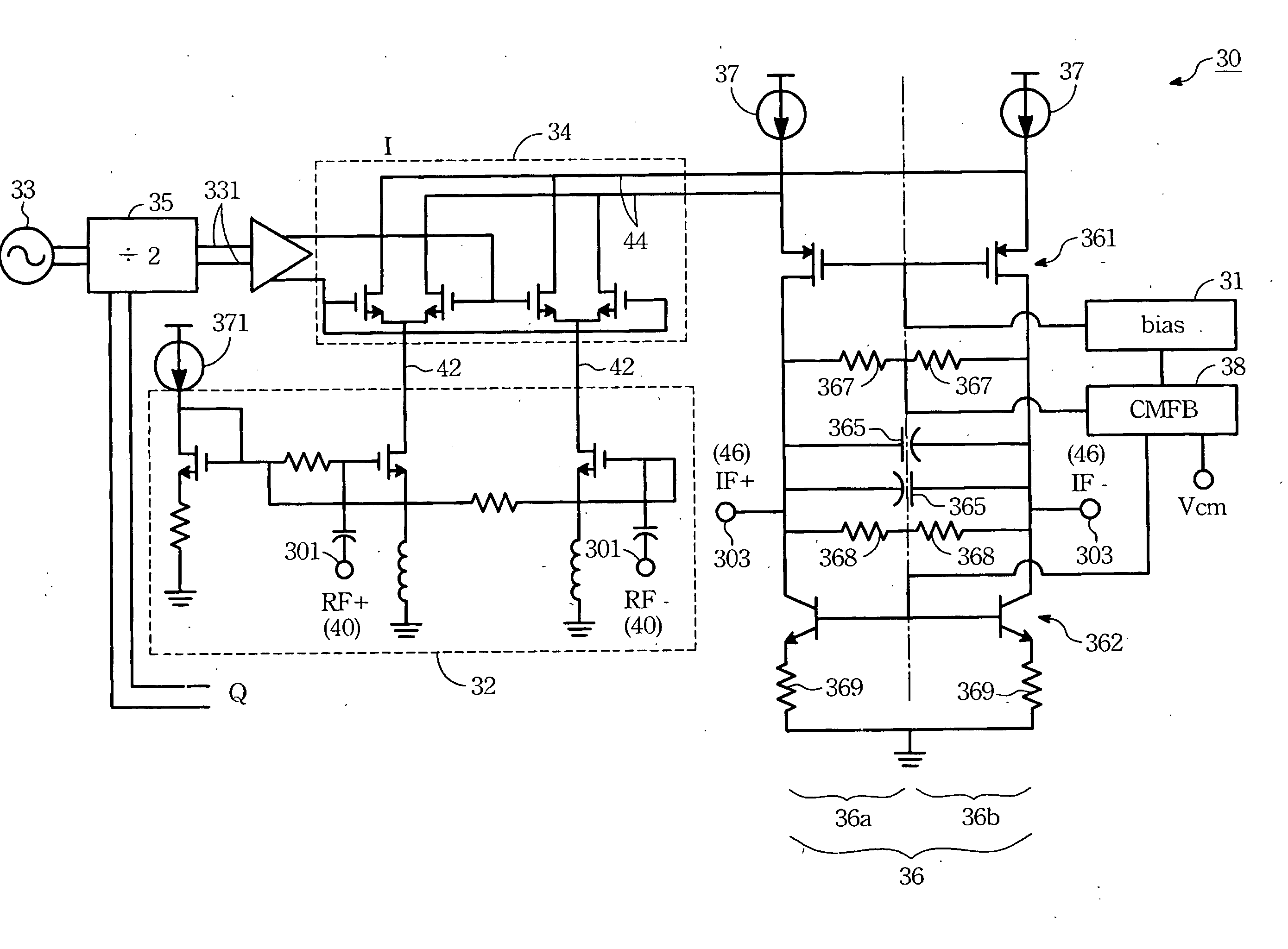 Mixer for homodyne RF receiver