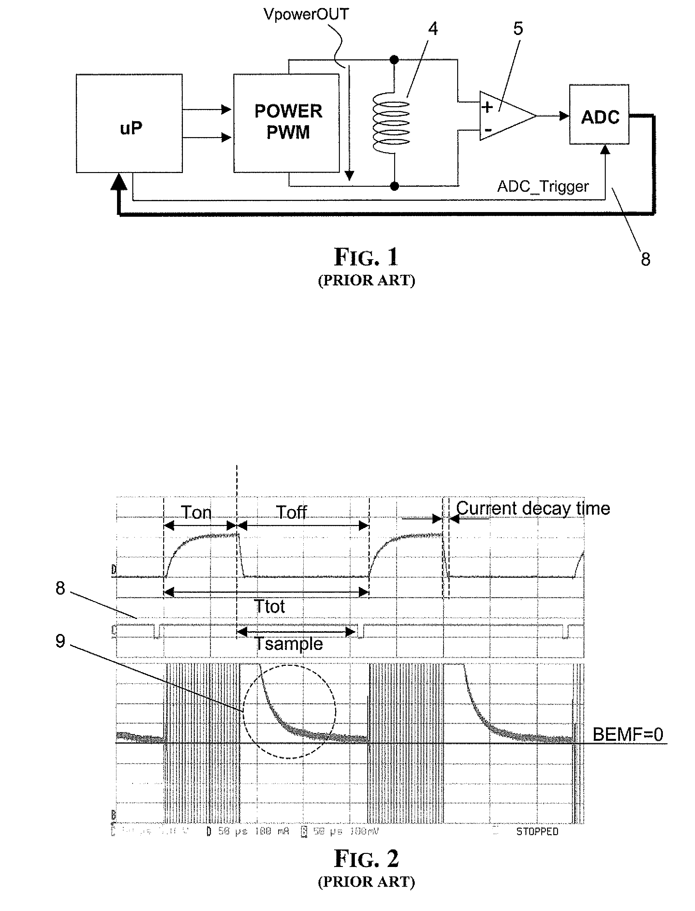 Method for determining the back electromotive force induced in a voice-coil motor driven in discontinuous mode