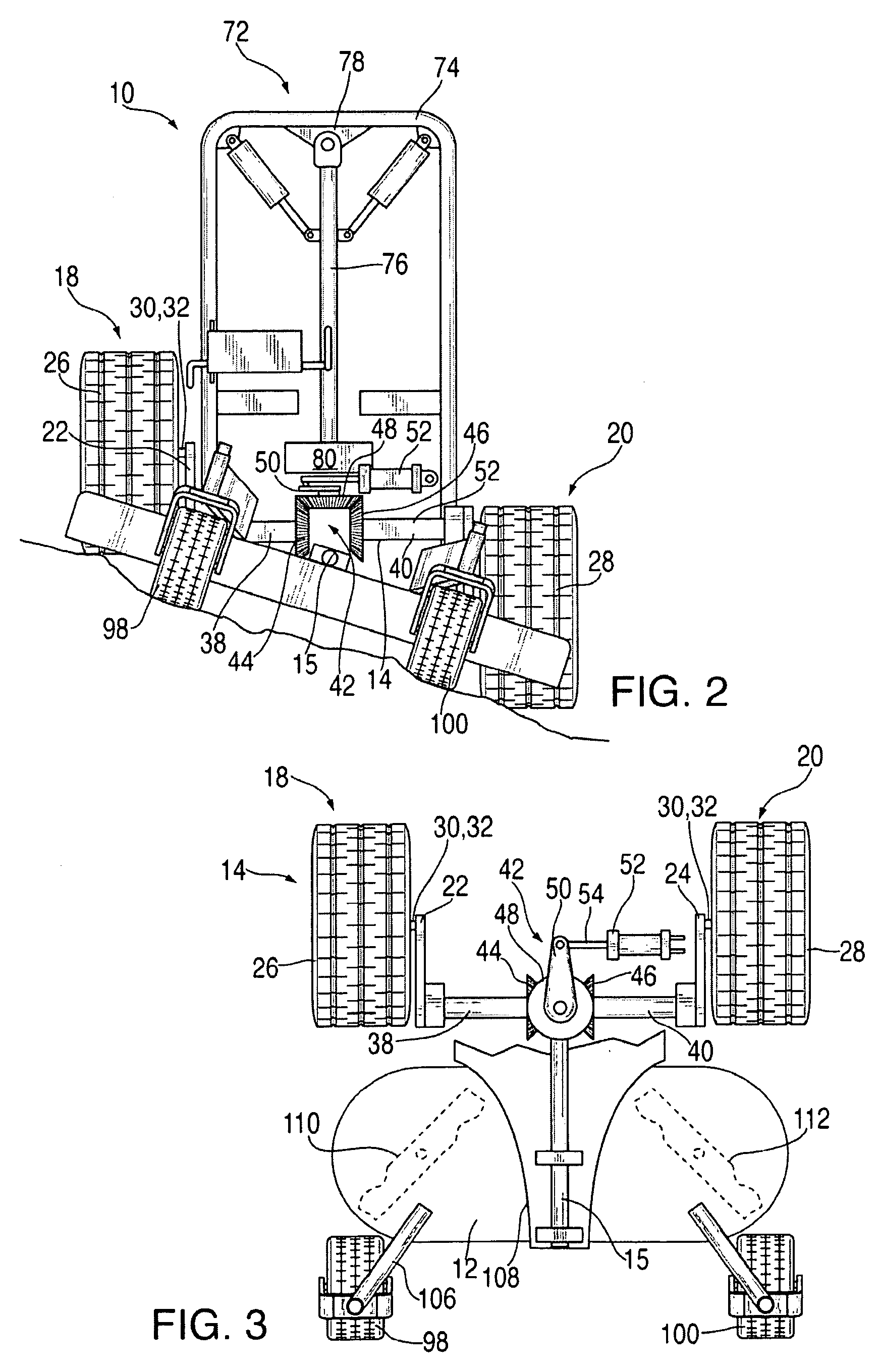 Automatic leveling vehicle