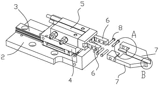 One-time molding device for metal reeds used in plug-in boards