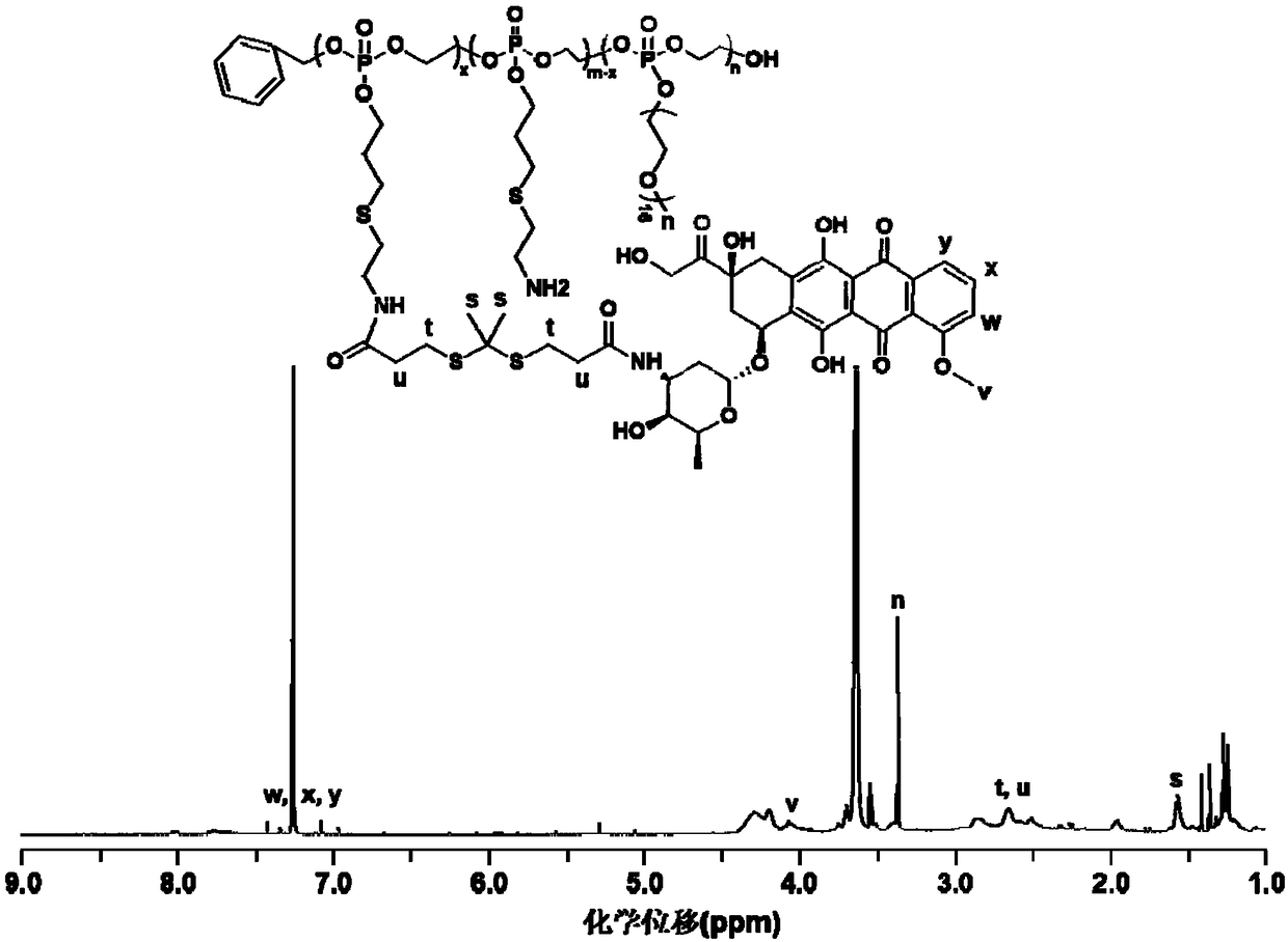 Material for thioketal bonding doxorubicin and polyphosphate, and preparation method and application thereof