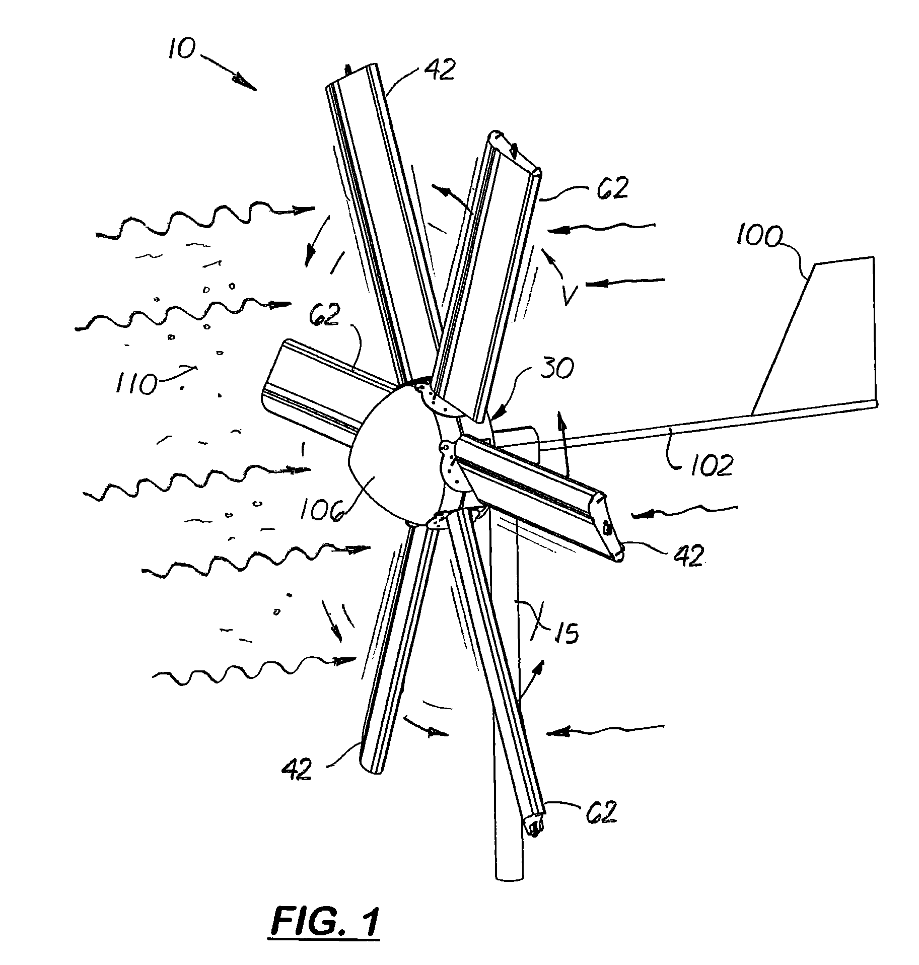 Collapsible horizontal axis wind generator