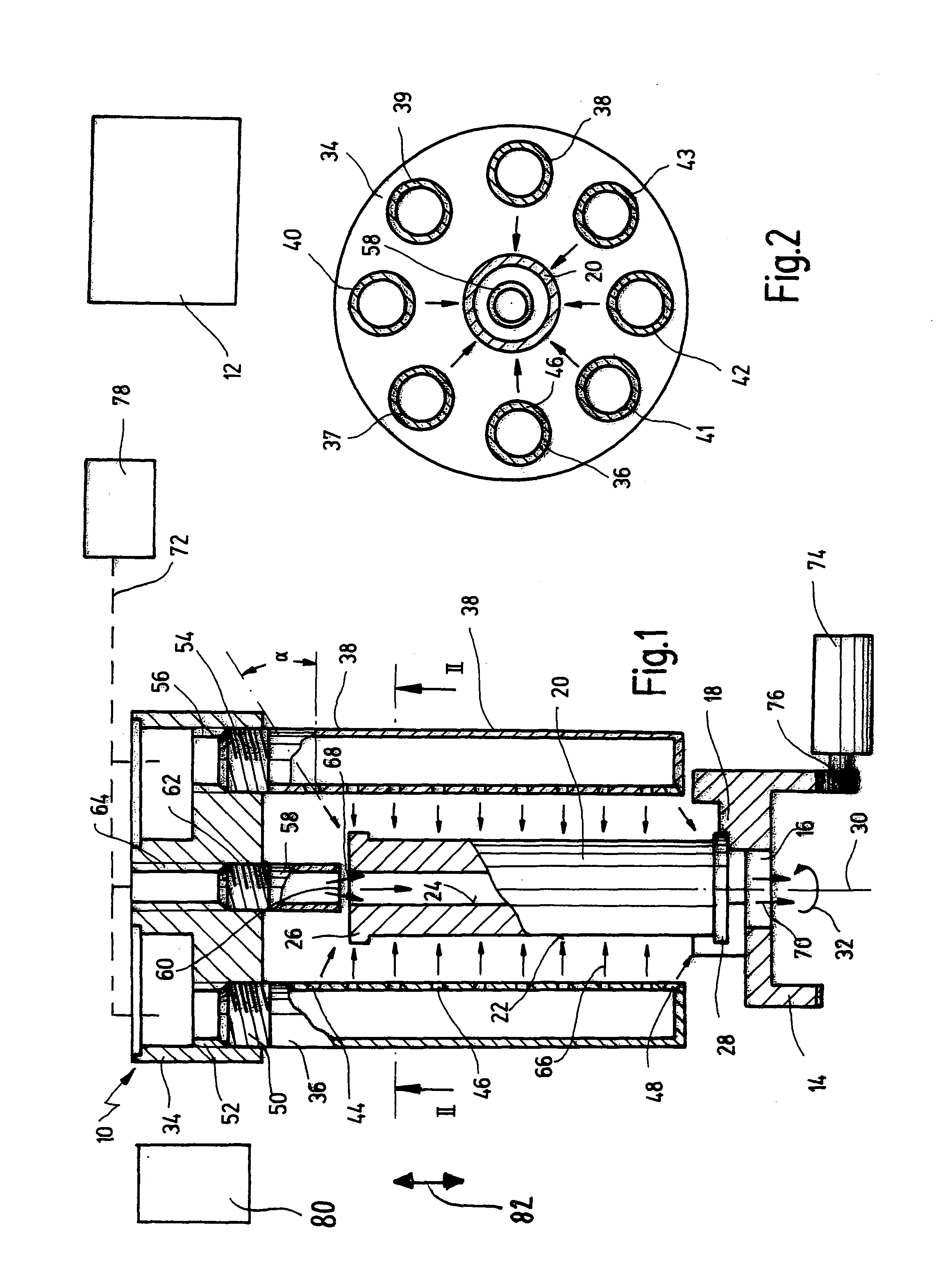 Device and method for thermally pre-stressing elongated hollow objects