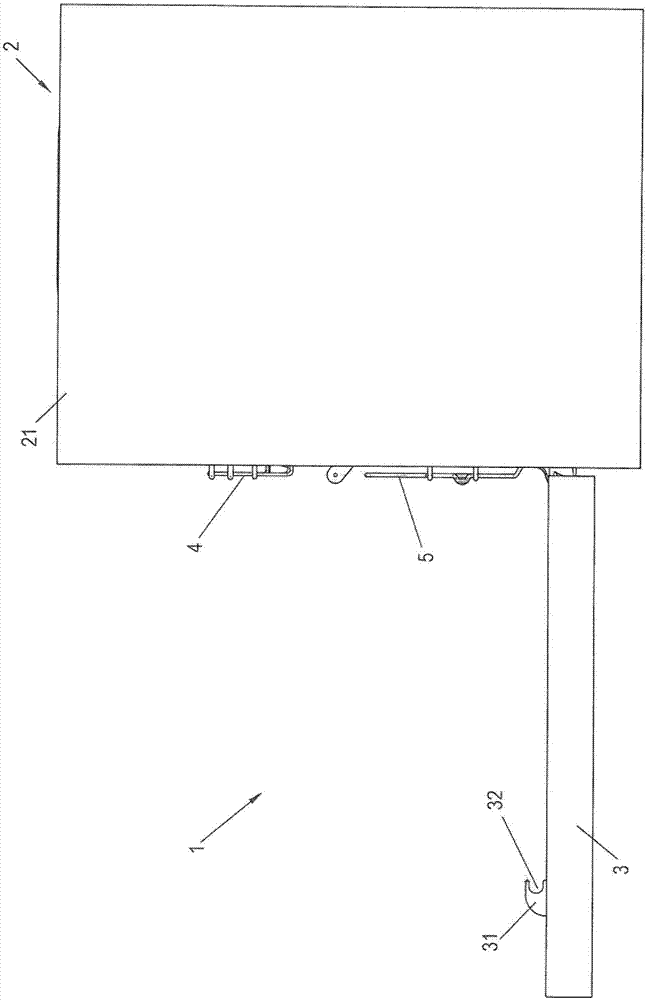 Sliding and lifting mechanism of a shelf of an item of furniture or household device, item of furniture and household device