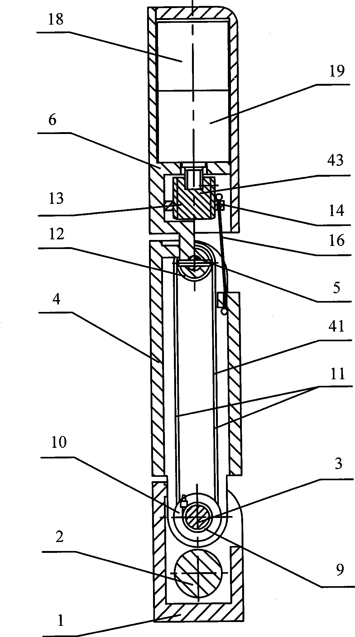 Under-actuated bionic finger device with function of pre-bending grasping