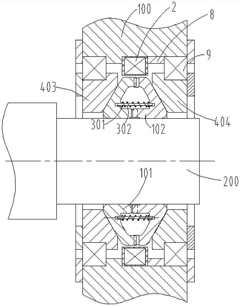 Bearing protection device, magnetic suspension bearing and system thereof