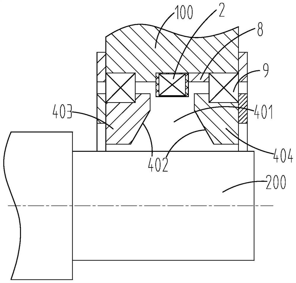 Bearing protection device, magnetic suspension bearing and system thereof