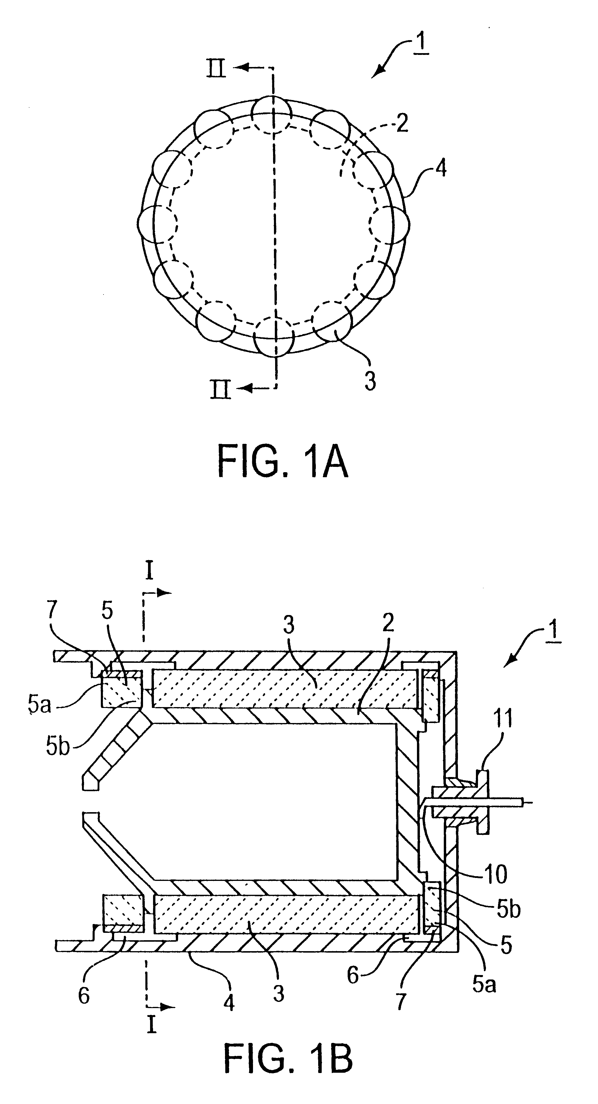 Collector structure having a loss ceramic member