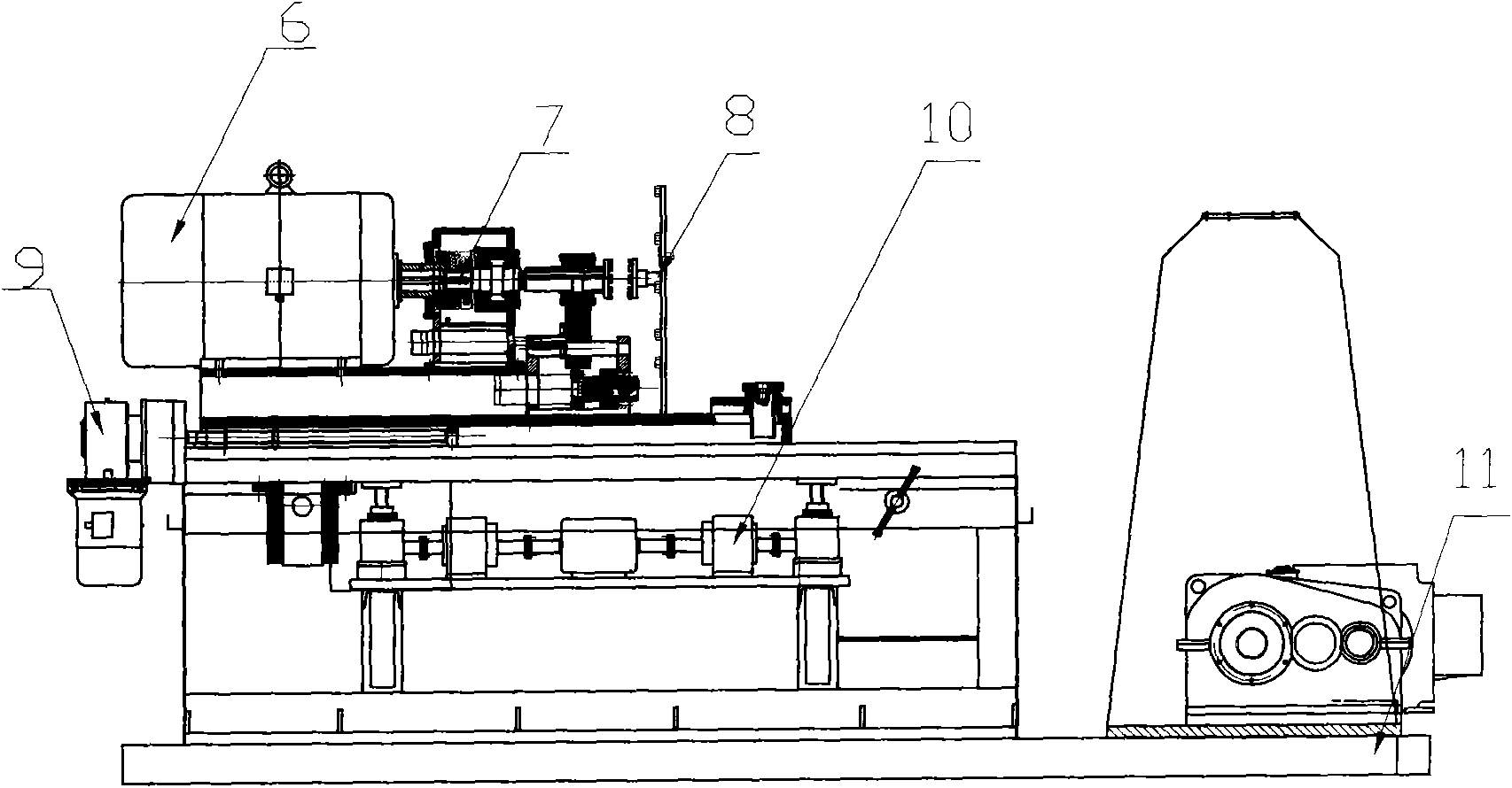 Load running-in test bench for tractor and auto chassis and running-in technology thereof