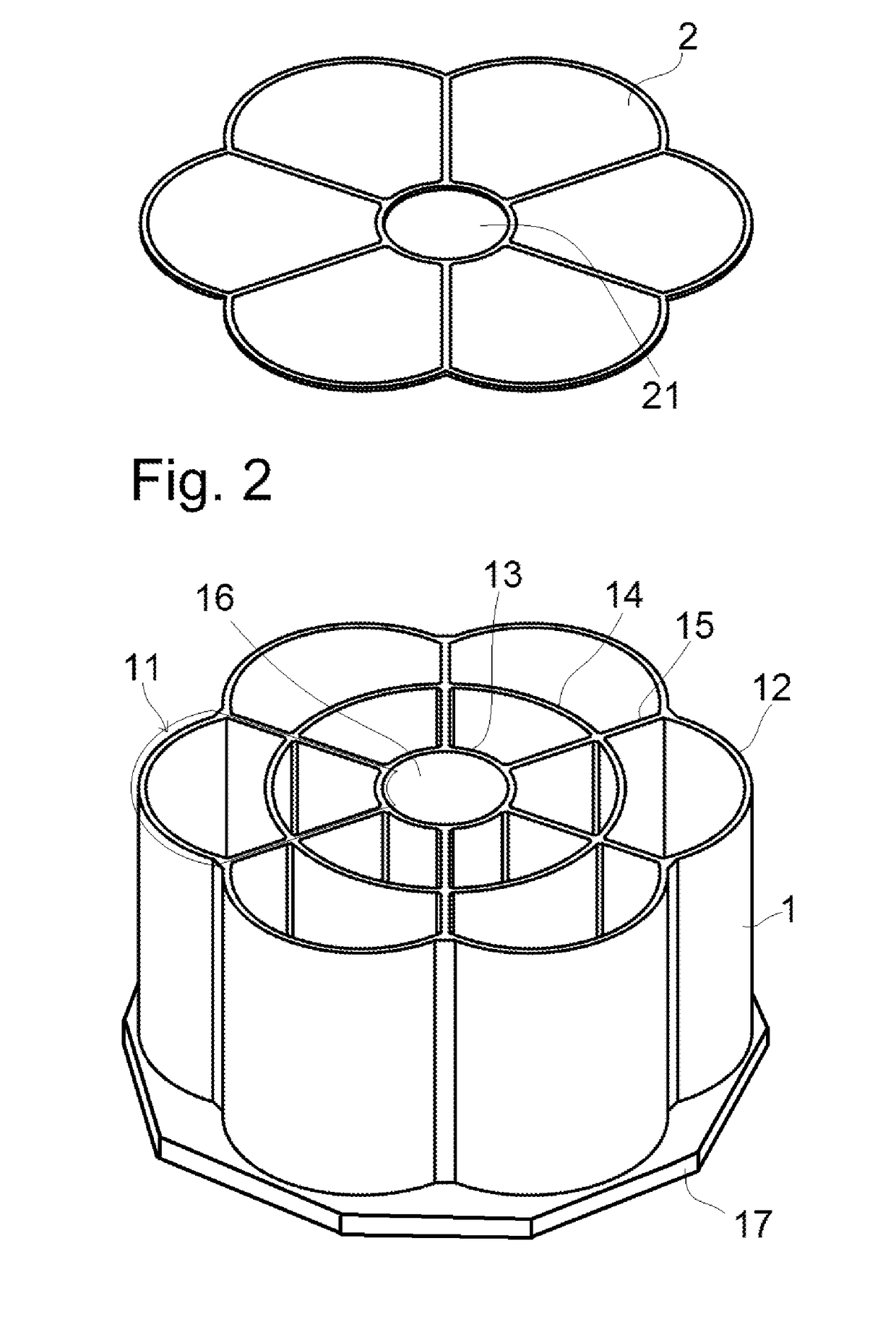 Gravity foundation for the installation of offshore wind turbines