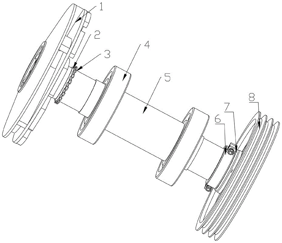 Thread quick detaching device for water pump of belt pulley