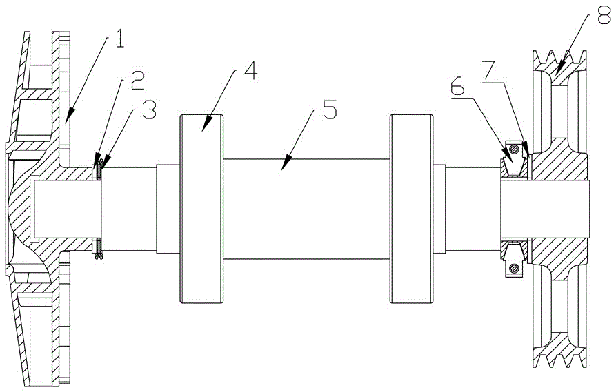 Thread quick detaching device for water pump of belt pulley