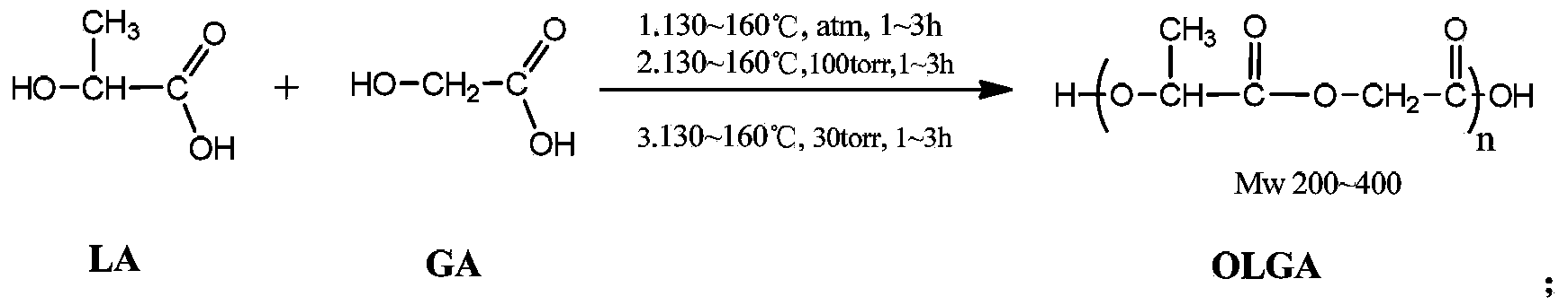 Process method for catalytic synthesis of poly lactic acid-glycolic acid by using bionic organic guanidinium