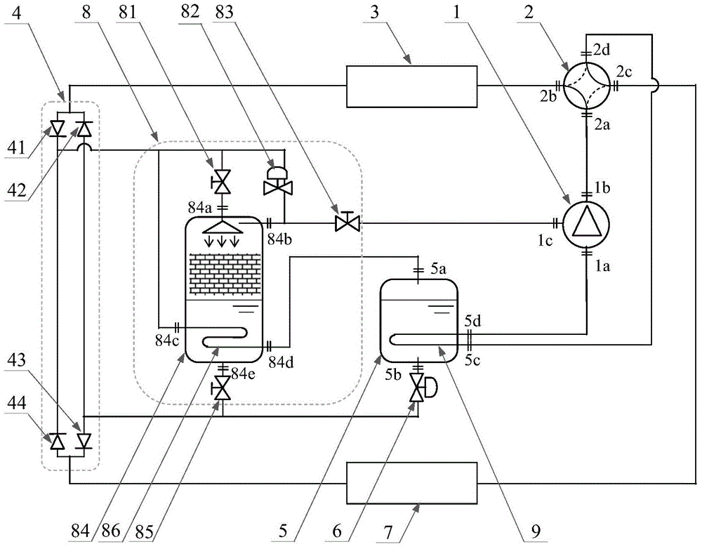 Non-azeotropic working medium hot pump system with adjustable concentration and running method thereof