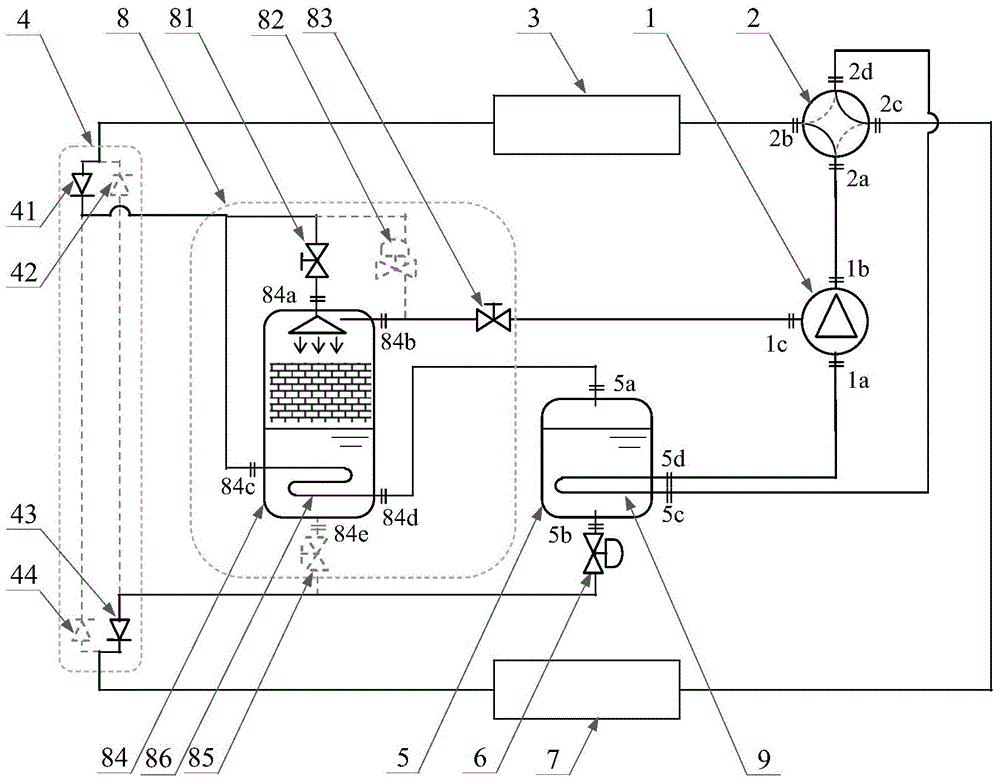 Non-azeotropic working medium hot pump system with adjustable concentration and running method thereof