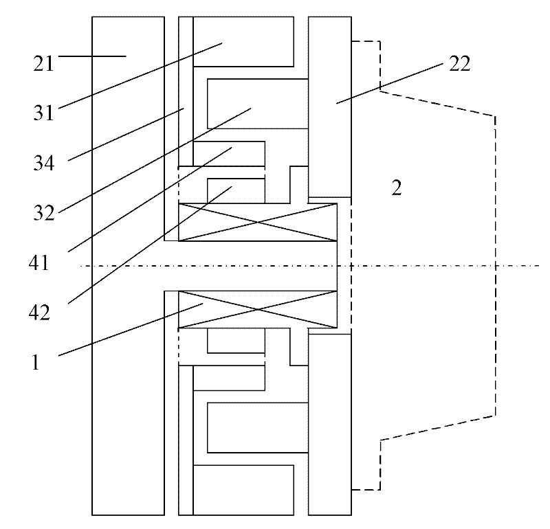 Hybrid system of four-wheel drive hybrid car with one-way clutch