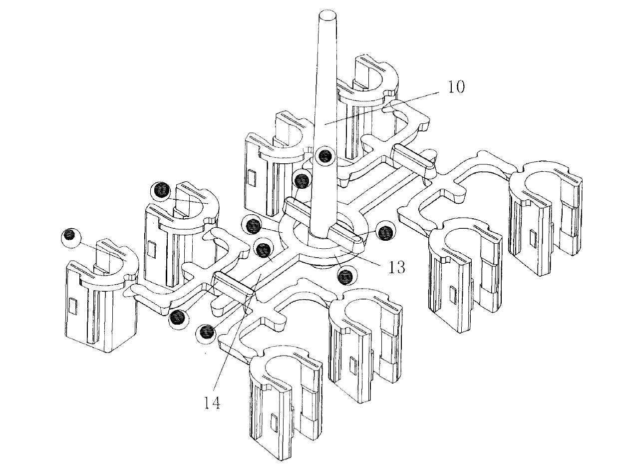 Novel multi-cavity flow-balance cold runner structure