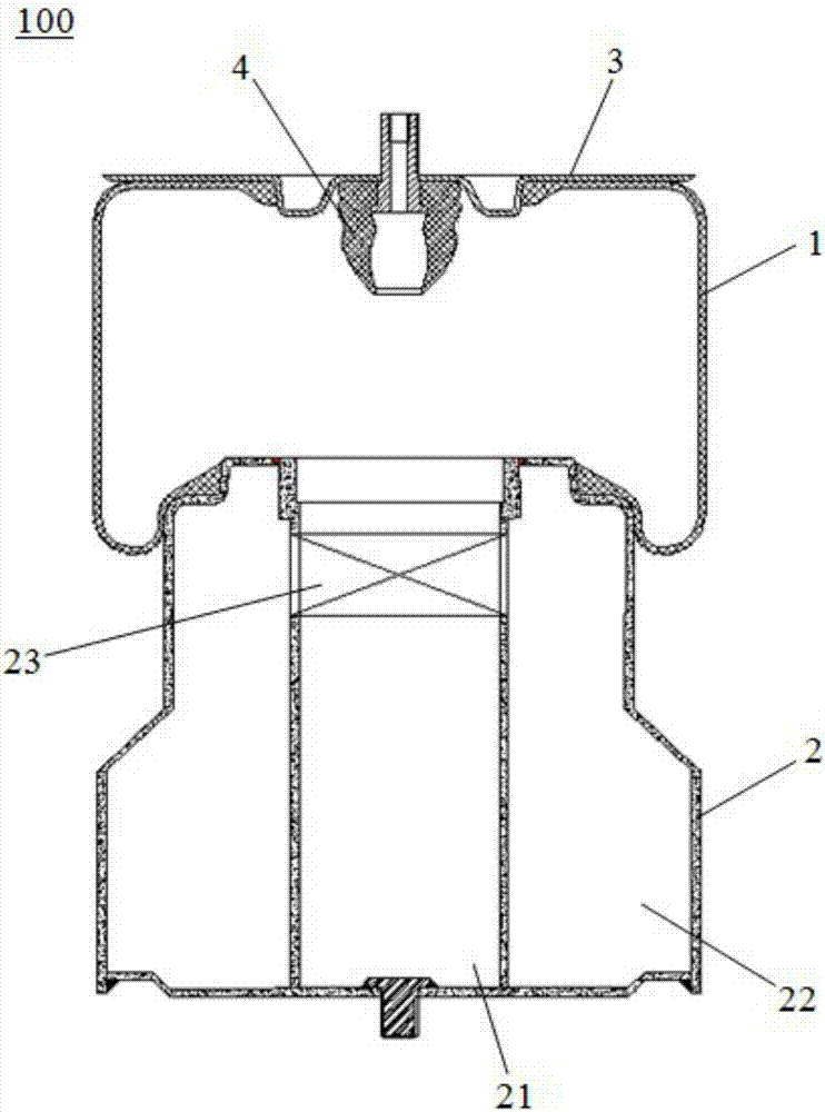 Air spring with variable rigidity and control system based on same