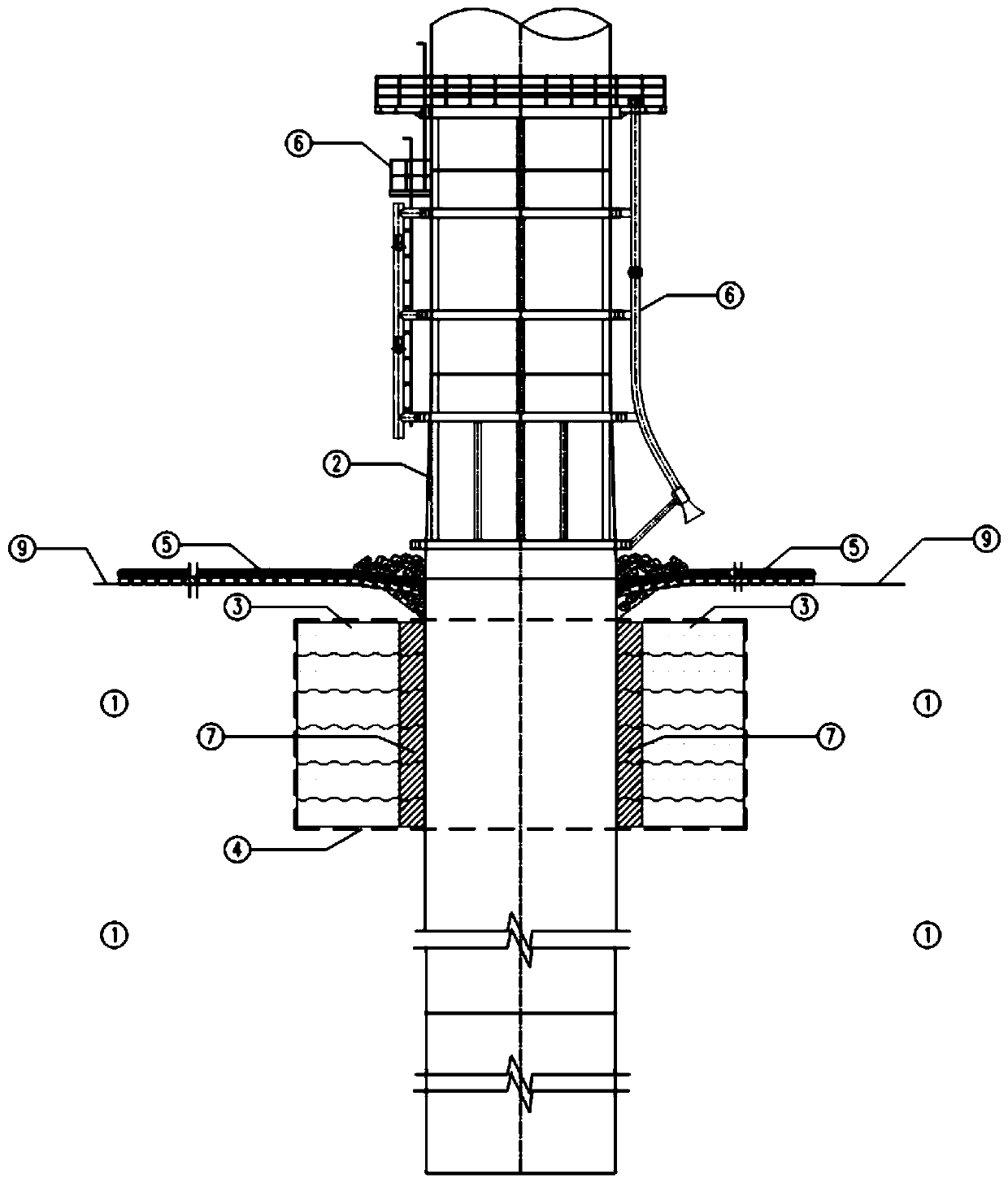 Single pile foundation at sea with cement mixing pile reinforced foundations